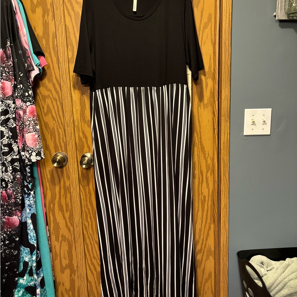 Black and White Striped Dress